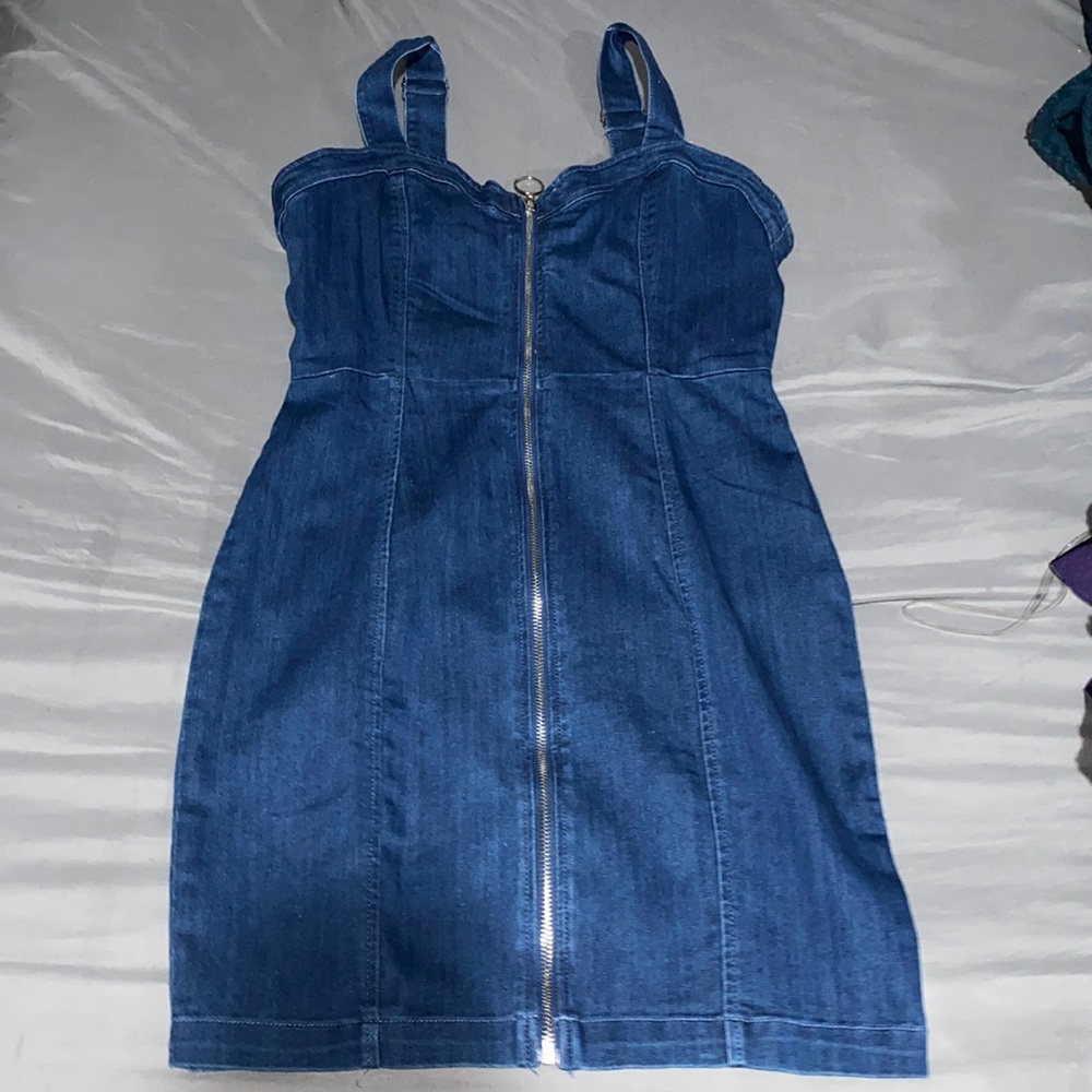 Denim zip dress